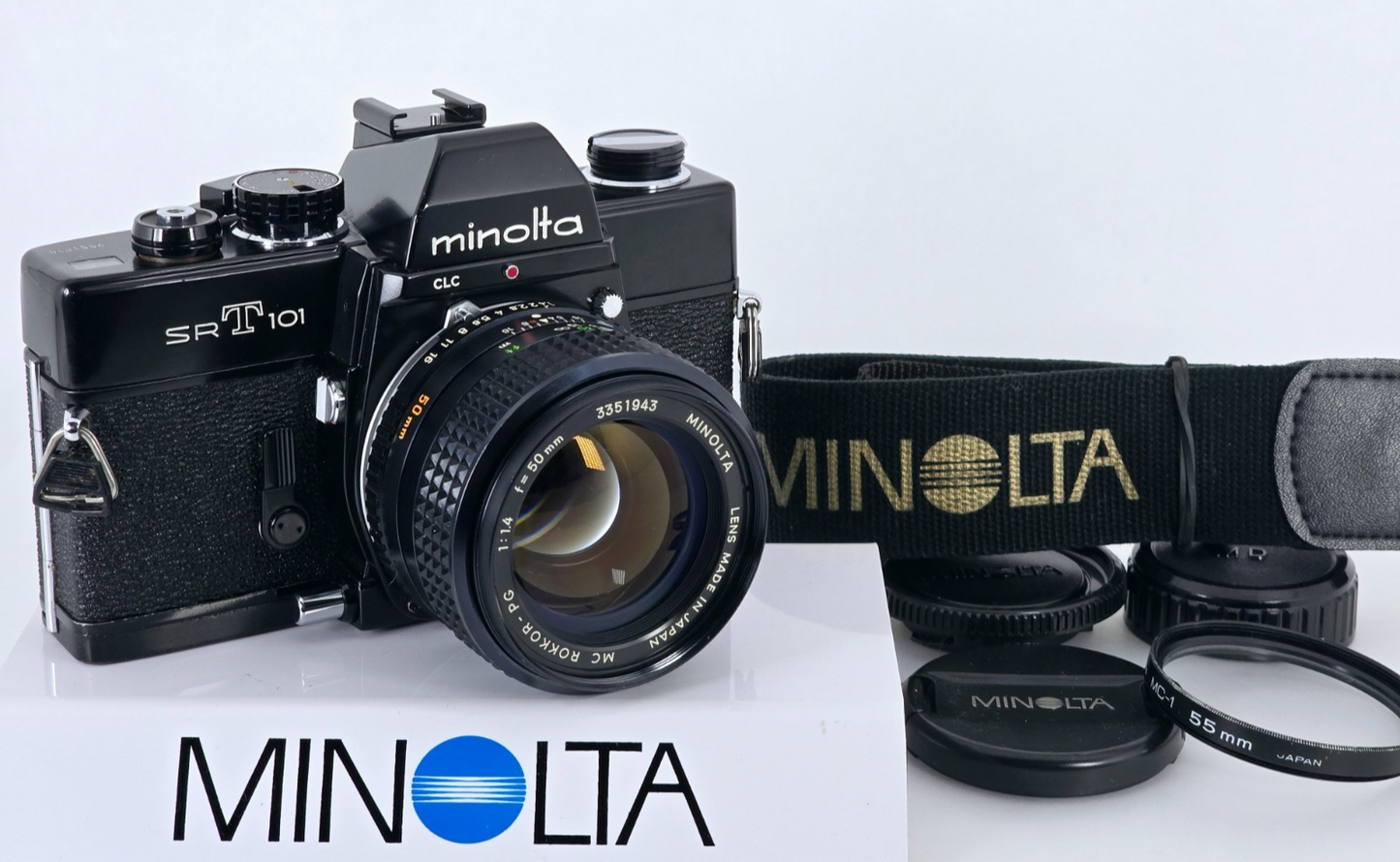 🌸[Near MINT] Minolta SRT 101 Black SLR 35mm Film Camera MC PG 50mm F1.4 Japan