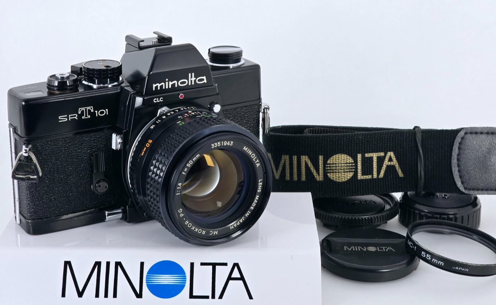 🌸[Near MINT] Minolta SRT 101 Black SLR 35mm Film Camera MC PG 50mm F1.4 Japan