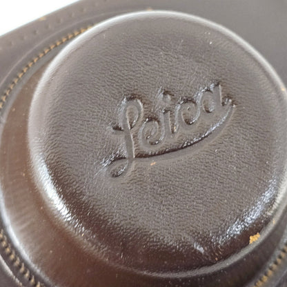 [Pre-owned] Leica Vintage Brown Leather Camera Hard Case — Excellent+++++ — Japan #5456