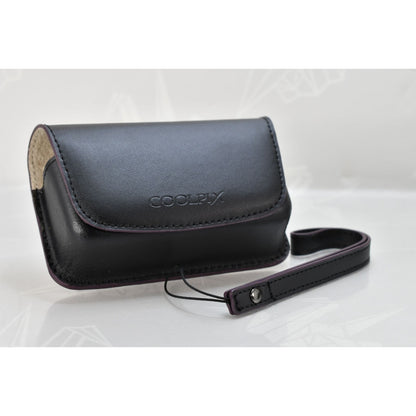 [Pre-owned] Nikon Coolpix CS-NH24 Leather Case Black for S3600 S3500 — Unused — Japan #2419