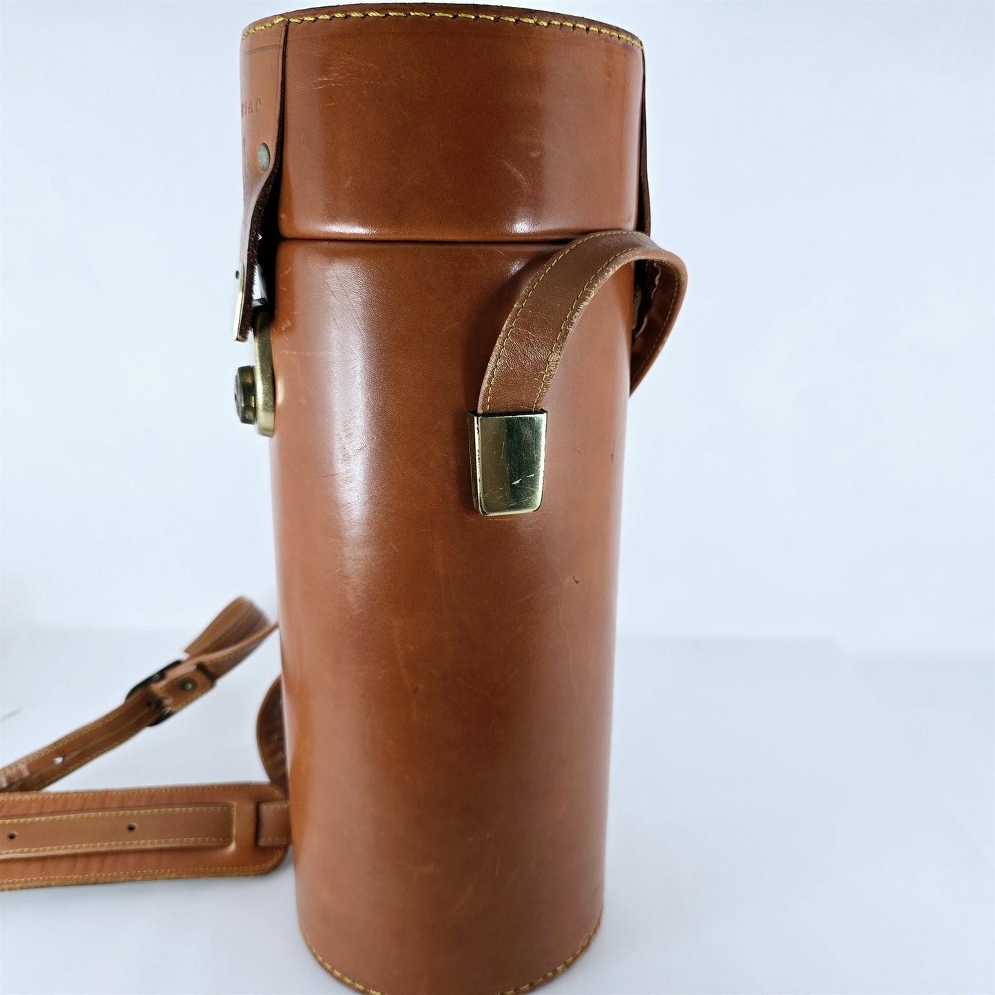 [Pre-owned] Genuine Hasselblad Hard Leather Lens Carrying Case — Excellent+++++ — Japan #5347
