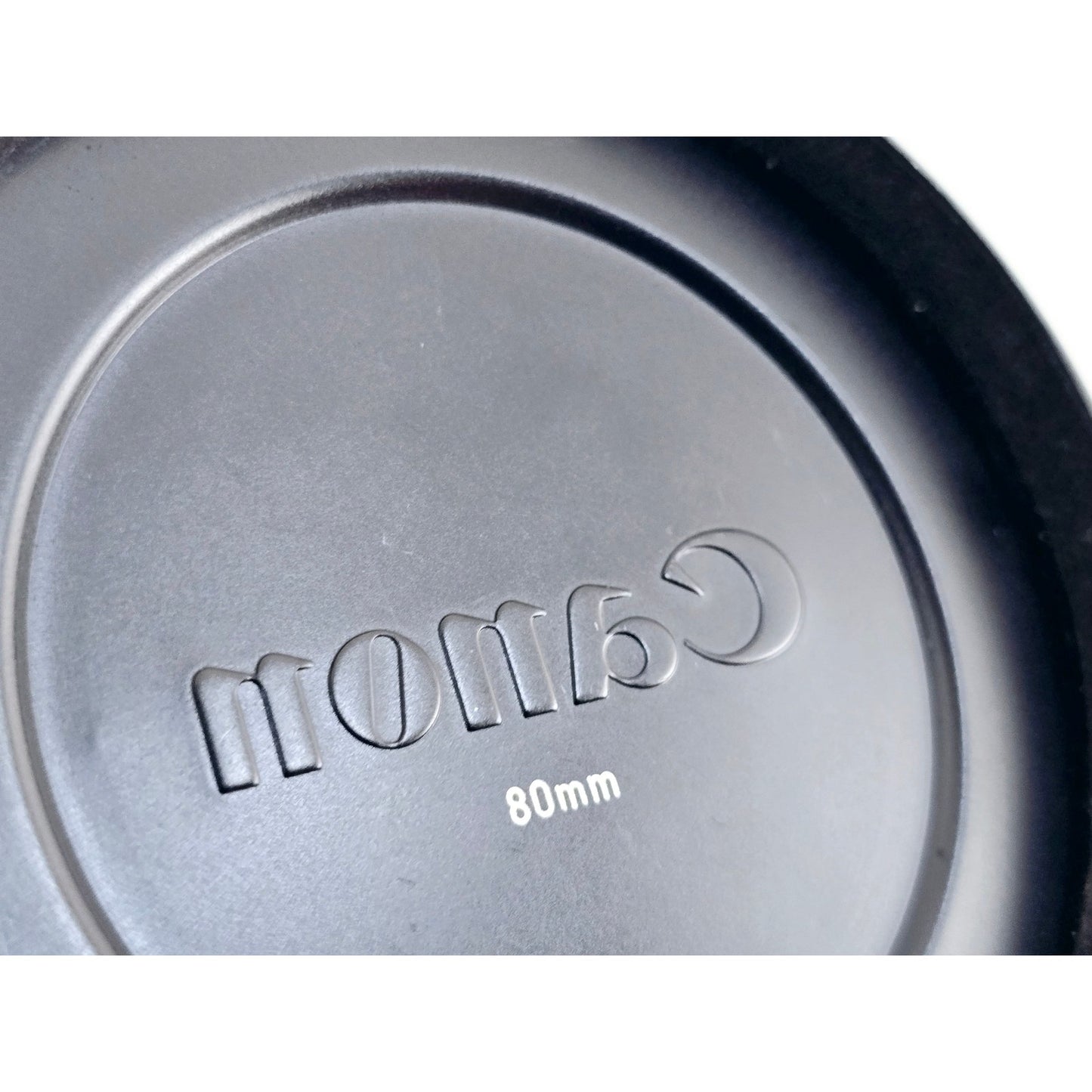 [Pre-owned] Canon 80mm Push-On Black Metal Front Lens Cap (Genuine) — Near MINT — Japan #4141