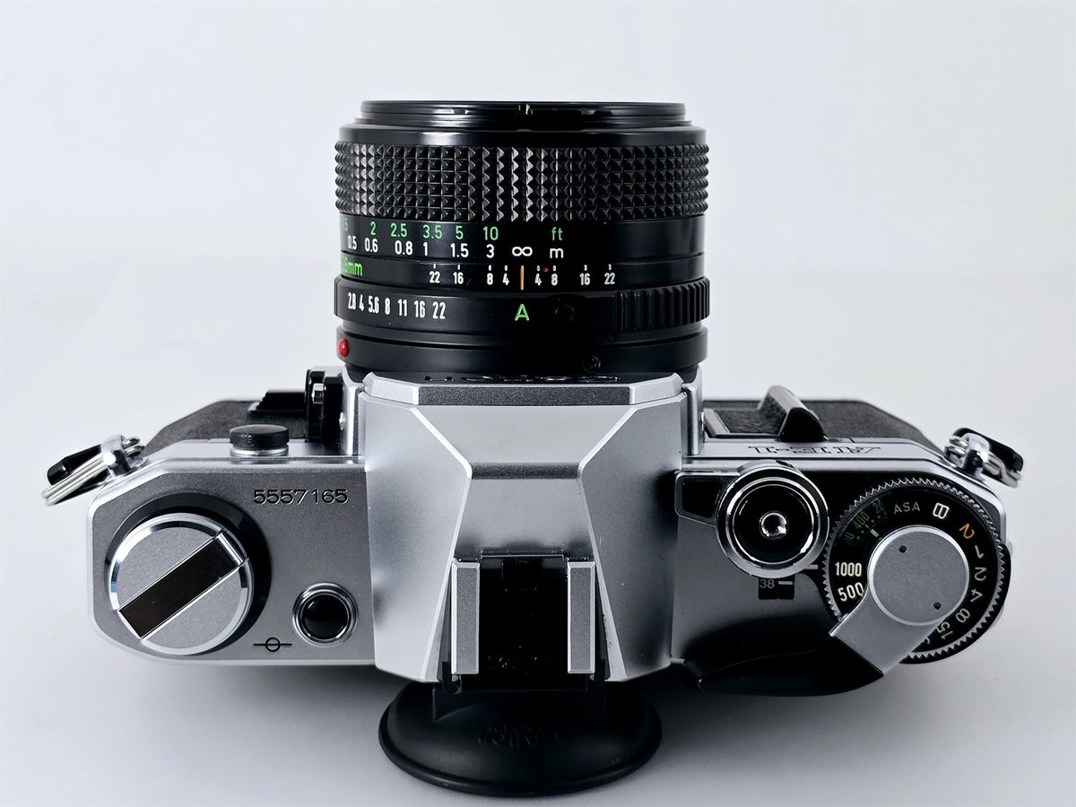 [Pre-owned] Canon AE-1 SLR Film Camera with New FD 28mm f2.8 Lens — Near Mint — Japan #4900