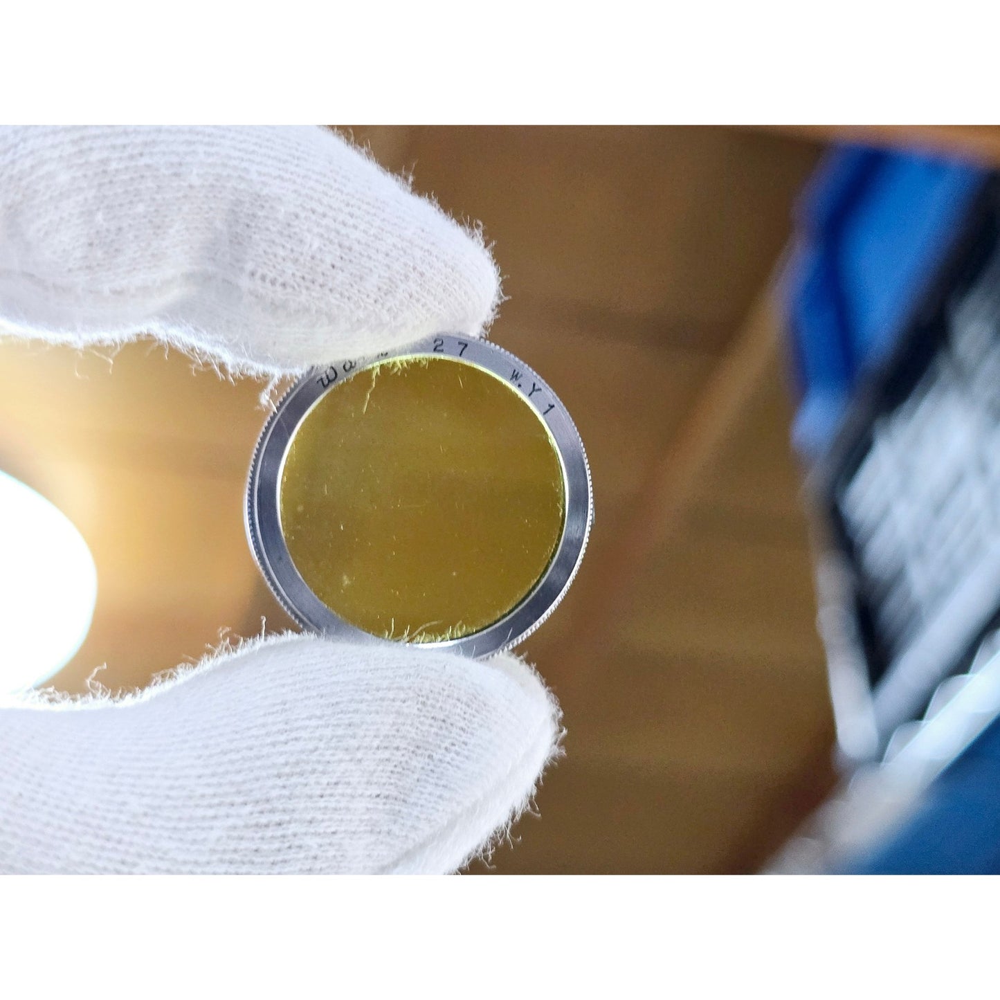 [Pre-owned] Walz 27mm Metal Lens Hood w/ 27 W.Y1 Yellow Filter — Near MINT — Japan #4041