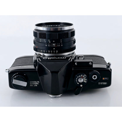 [Pre-owned] Minolta SR-1 Black 35mm Film Camera with Auto Rokkor 55mm F1.8 — Near MINT — Japan #2771