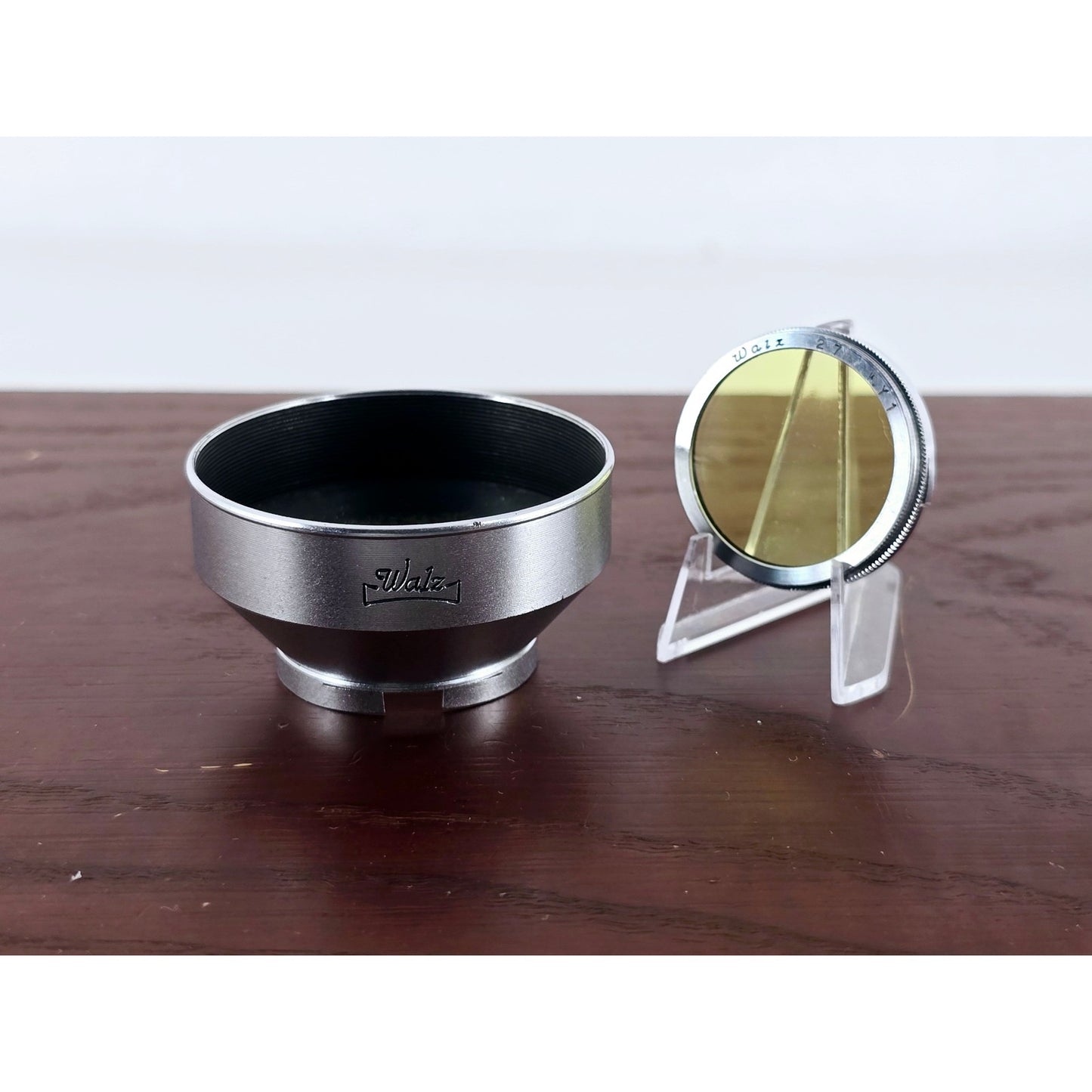 [Pre-owned] Walz 27mm Metal Lens Hood w/ 27 W.Y1 Yellow Filter — Near MINT — Japan #4041