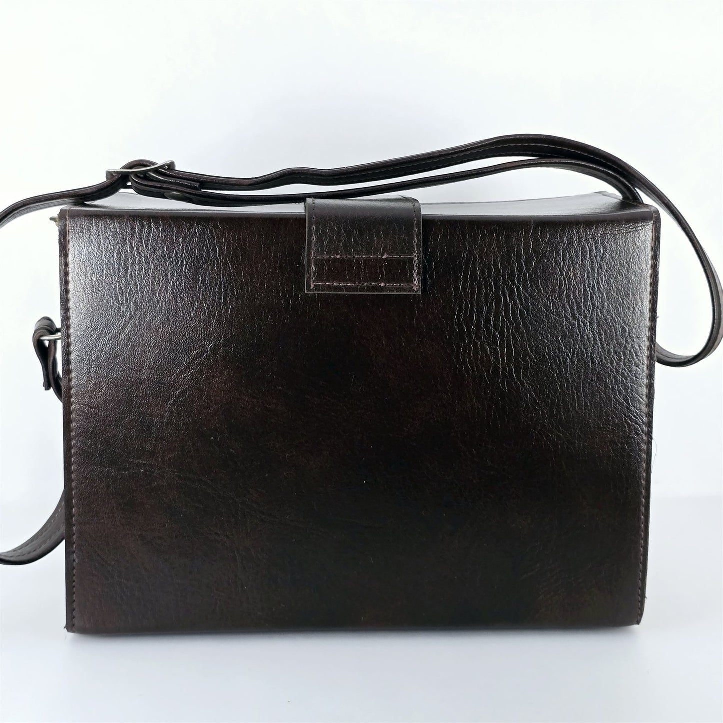[Pre-owned] Genuine Canon Leather Camera Bag Brown Hard Case Box — Near Mint — Japan #5569