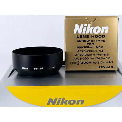 [Pre-owned] Nikon Metal Lens Hood HN-24 for 100-300mm F5.6 Series E — Unused — Japan #2965