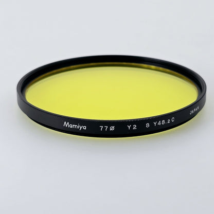 [Pre-owned] Genuine Mamiya 77mm Y2 Yellow Filter for RZ67 RB67 Mamiya 7 — Mint — Japan #5303