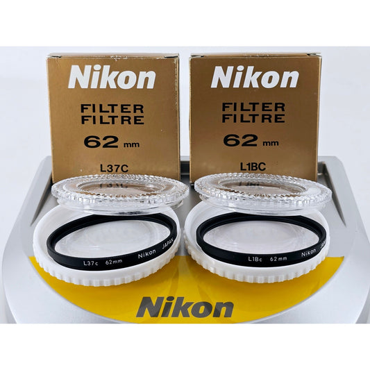 [Pre-owned] Nikon L37C L1BC 62mm Lens Filter (Set of 2) — Near MINT — Japan #5005