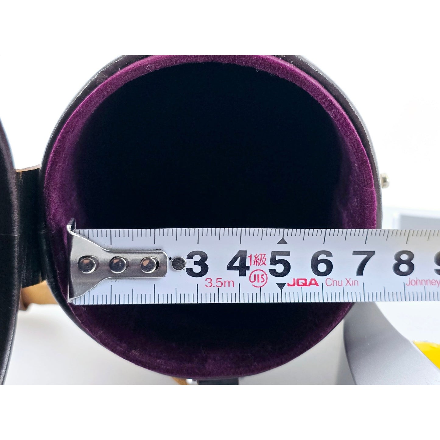 [Pre-owned] Nikon Nippon Kogaku Tokyo Leather Lens Case 6.7in x 2.8in — Near MINT — Japan #4642