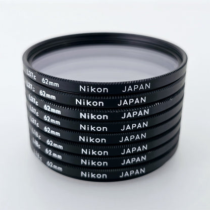 [Pre-owned] Genuine Nikon L37c L1Bc 62mm Lens Filter Set (8 pcs) — Near Mint — Japan #5451