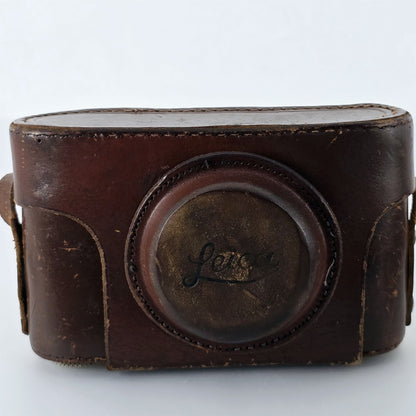 [Pre-owned] Vintage Leica Brown Leather Hard Camera Case — Excellent+++++ — Japan #5455