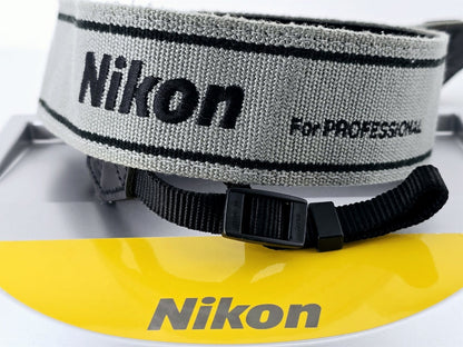 [Pre-owned] Genuine Nikon Professional Camera Neck Strap (Gray) — Mint — Japan #5140