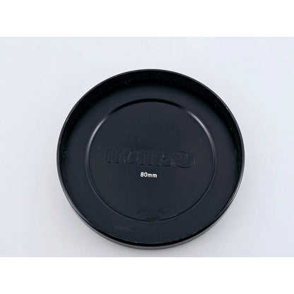 [Pre-owned] Canon 80mm Push-On Black Metal Front Lens Cap (Genuine) — Near MINT — Japan #4141