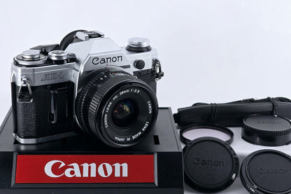 [Pre-owned] Canon AE-1 SLR Film Camera with New FD 28mm f2.8 Lens — Near Mint — Japan #4900