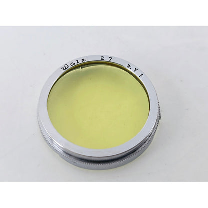 [Pre-owned] Walz 27mm Metal Lens Hood w/ 27 W.Y1 Yellow Filter — Near MINT — Japan #4041