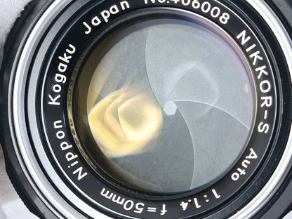 6 Blades Early Model🌸[Near MINT+++] Nikon Nikkor-S Auto 50mm F1.4 MF Lens Japan