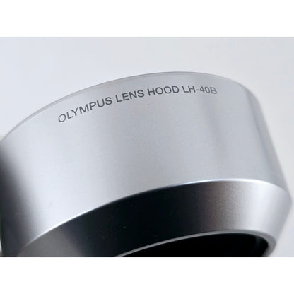 [Pre-owned] Olympus Pen LH-40B Lens Hood Silver for M.Zuiko Digital 45mm F1.8 — MINT — Japan #4088