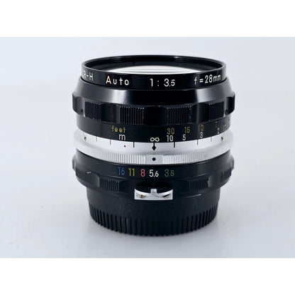 [Pre-owned] Nikon Non-Ai Nikkor-H Auto 28mm F3.5 Wide Angle MF Lens — Near MINT — Japan #3356