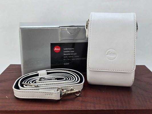 🌸[Unused] Leica 18699 Genuine Leather Camera Case White for C-LUX 2 From JAPAN