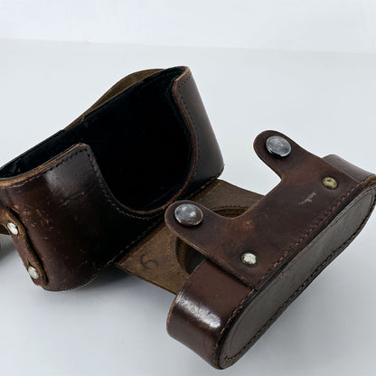 [Pre-owned] Vintage Leica Brown Leather Hard Camera Case — Excellent+++++ — Japan #5455