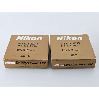 [Pre-owned] Nikon L37C L1BC 62mm Lens Filter (Set of 2) — Near MINT — Japan #5005