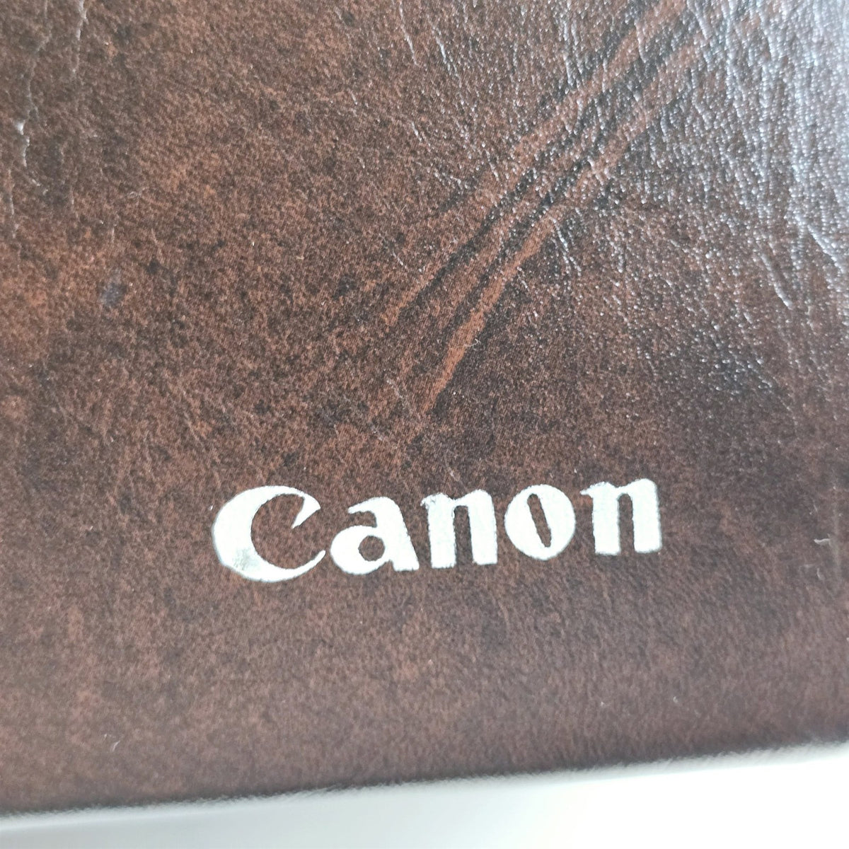 [Pre-owned] Genuine Canon Leather Camera Bag Brown Hard Case Box — Near Mint — Japan #5569