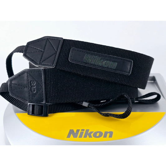 [Pre-owned] Nikon Genuine Camera Neck Strap Black 1.5in (3.8cm) — Near MINT — Japan #3015