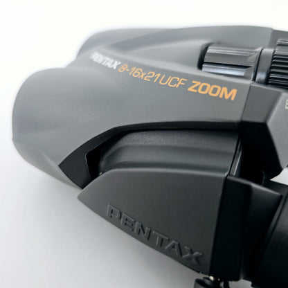 [Pre-owned] Pentax UCF Compact 8-16x21 Zoom Binoculars (Gray) — Near Mint — Japan #5543