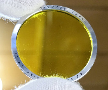 [Pre-owned] Olympus Y2 43mm SY 48.2C Yellow Lens Filter — Near Mint — Japan #5703