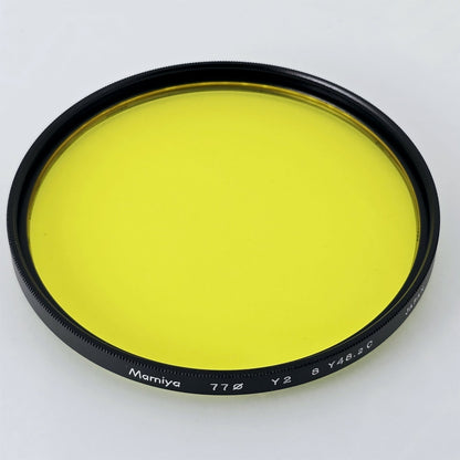 [Pre-owned] Genuine Mamiya 77mm Y2 Yellow Filter for RZ67 RB67 Mamiya 7 — Mint — Japan #5303