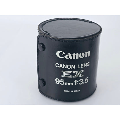 [Pre-owned] Canon EX Lens Hard Leather Case for 35/3.5 95/3.5 125/3.5 — Near MINT — Japan #4662