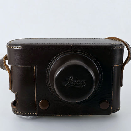 [Pre-owned] Leica Vintage Brown Leather Camera Hard Case — Excellent+++++ — Japan #5456
